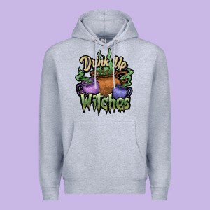 Drink Up Witches White Premium Hoodie Designed By Jahusdesignshop