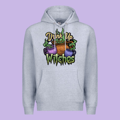 Drink Up Witches White Premium Hoodie Designed By Jahusdesignshop