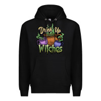 Black Drink up witches white Premium Hoodie - JahusDesignShop