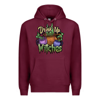 Burgundy Drink up witches white Premium Hoodie - JahusDesignShop