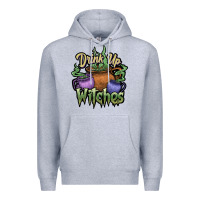 Heather Grey Drink up witches white Premium Hoodie - JahusDesignShop