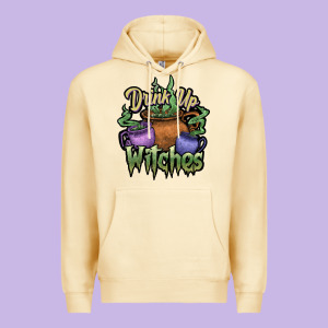 Drink Up Witches White Premium Hoodie Designed By Jahusdesignshop