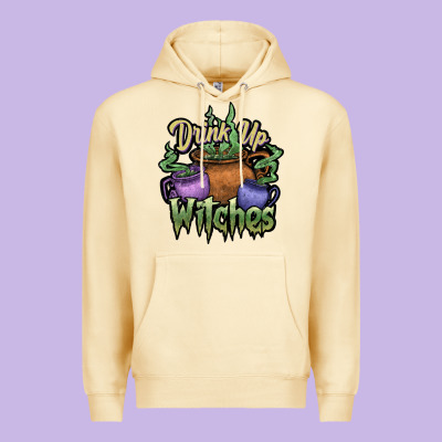 Drink Up Witches White Premium Hoodie Designed By Jahusdesignshop