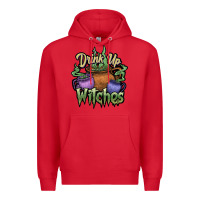 Red Drink up witches white Premium Hoodie - JahusDesignShop