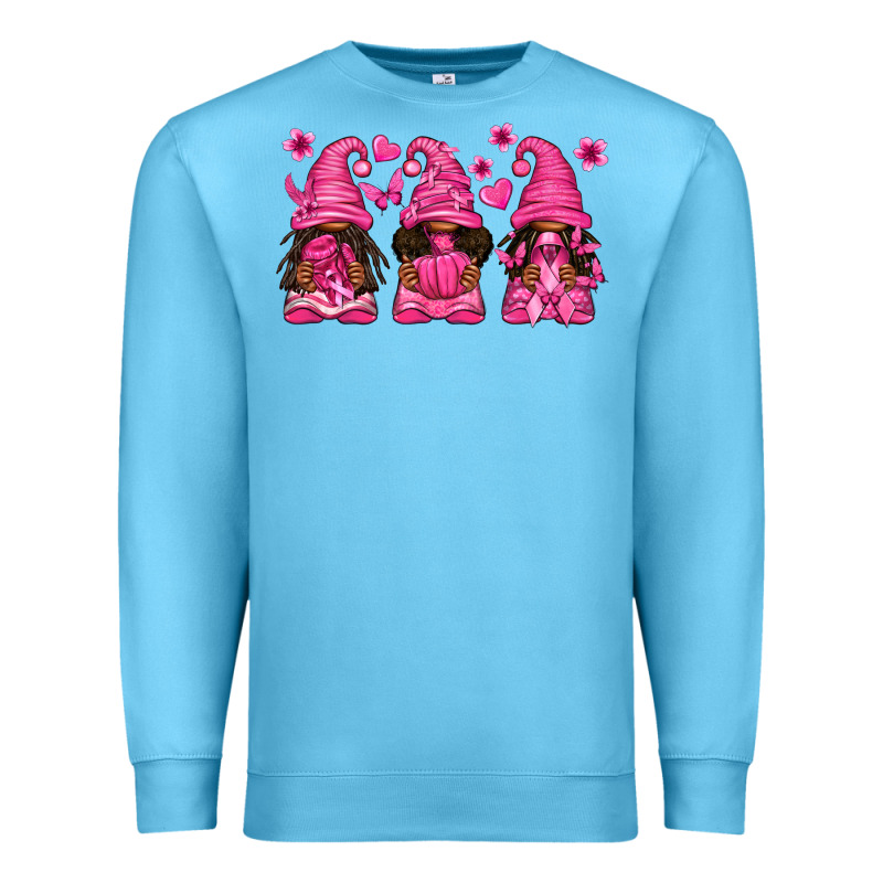 Breast Cancer Afro Gnomies Premium Sweatshirt by texasbilliewilder | Teevron