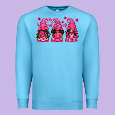 Breast Cancer Afro Gnomies Premium Sweatshirt Designed By Texasbilliewilder