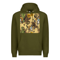 Army Green aztec bull skull Premium Hoodie - BundleAndBundleShop