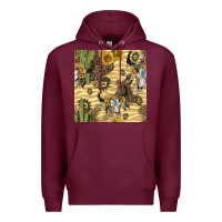 Burgundy aztec bull skull Premium Hoodie - BundleAndBundleShop