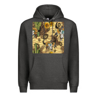 Charcoal Heather aztec bull skull Premium Hoodie - BundleAndBundleShop