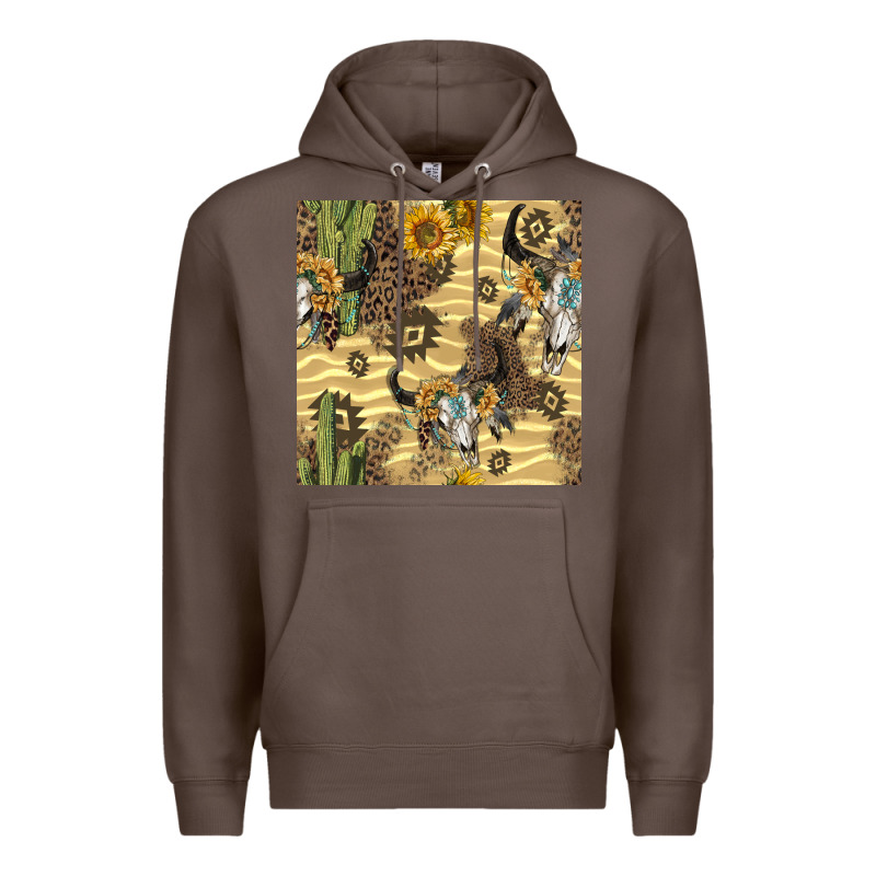 Aztec Bull Skull Premium Hoodie by BundleAndBundleShop | Teevron