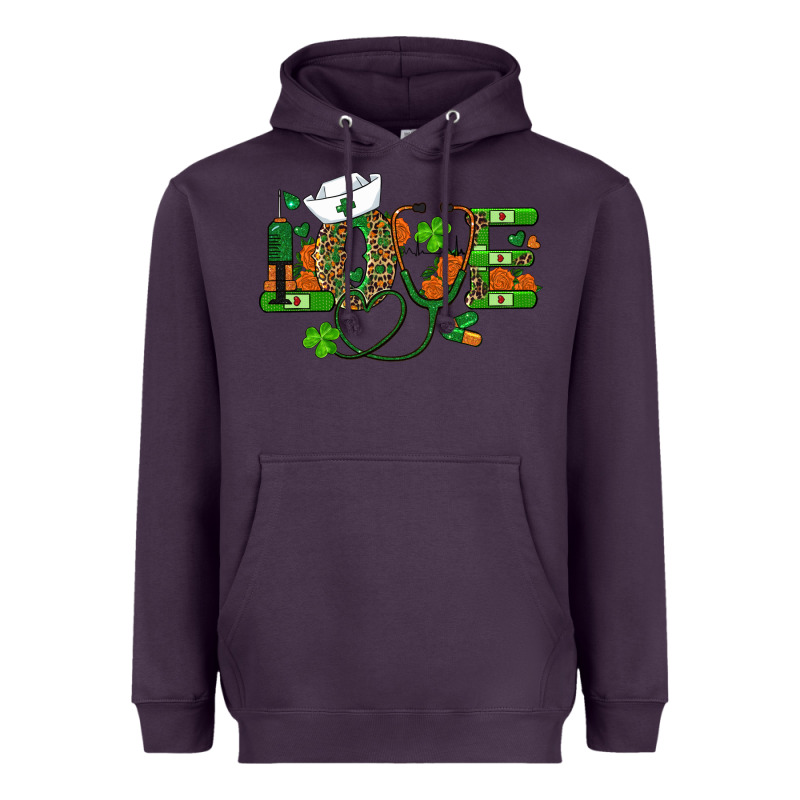 St Patricks Day Love Nurse Heavyweight Hoodie by RanaPortraitStore | Teevron