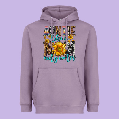 Auntie Like A Mom Only Cooler Heavyweight Hoodie Designed By Zillion Design Studio