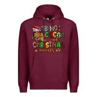 Burgundy hot cocoa and christmas movies Premium Hoodie - AdoDesignShop