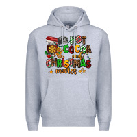 Heather Grey hot cocoa and christmas movies Premium Hoodie - AdoDesignShop