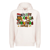 Pale Pink hot cocoa and christmas movies Premium Hoodie - AdoDesignShop