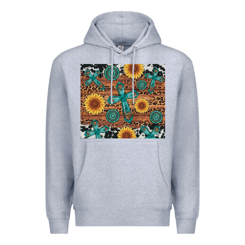 Cross Gemstone And Sunflower Premium Hoodie by Artiststas | Teevron