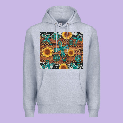 Cross Gemstone And Sunflower Premium Hoodie Designed By Artiststas