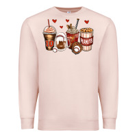 Pale Pink baseball coffee cups Premium Sweatshirt - Zillion Design Studio