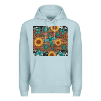 Blue Mist cross gemstone and sunflower Premium Hoodie - Artiststas
