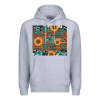 Heather Grey cross gemstone and sunflower Premium Hoodie - Artiststas