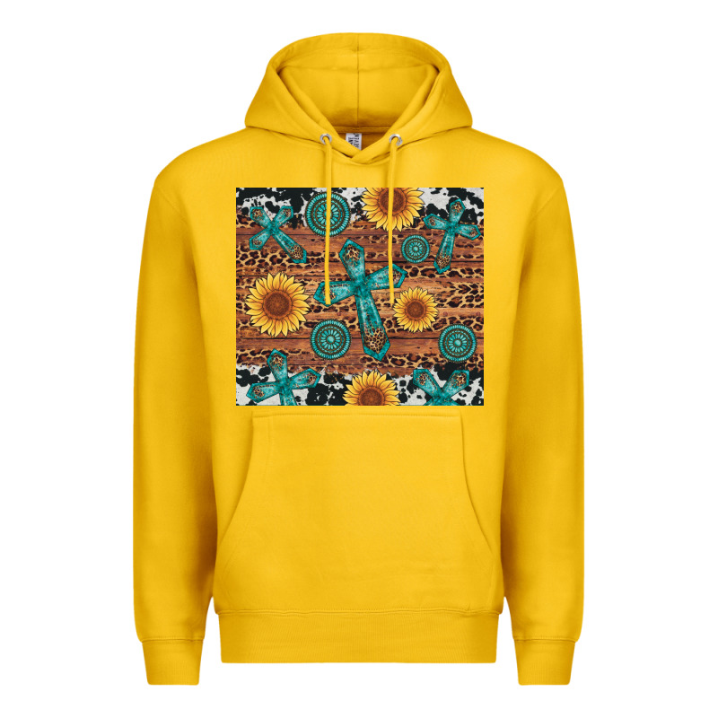 Cross Gemstone And Sunflower Premium Hoodie by Artiststas | Teevron