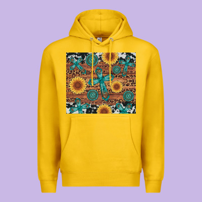 Cross Gemstone And Sunflower Premium Hoodie Designed By Artiststas