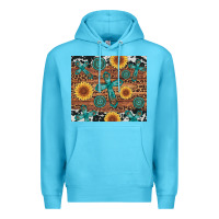 Ocean Blue cross gemstone and sunflower Premium Hoodie - Artiststas