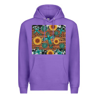 Purple cross gemstone and sunflower Premium Hoodie - Artiststas