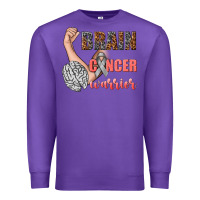Purple brain cancer warrior Premium Sweatshirt - texasbilliewilder