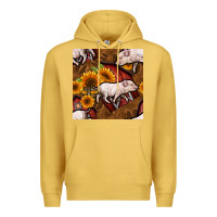 Antique Gold pig and barn Premium Hoodie - BundleAndBundleShop