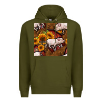 Army Green pig and barn Premium Hoodie - BundleAndBundleShop