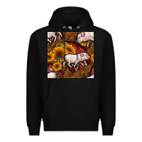 Black pig and barn Premium Hoodie - BundleAndBundleShop