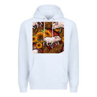 White pig and barn Premium Hoodie - BundleAndBundleShop
