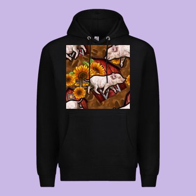 Pig And Barn Premium Hoodie Designed By Bundleandbundleshop