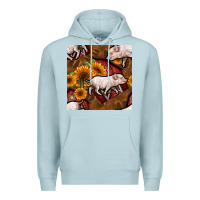 Blue Mist pig and barn Premium Hoodie - BundleAndBundleShop
