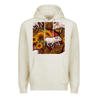 Oatmeal Heather pig and barn Premium Hoodie - BundleAndBundleShop