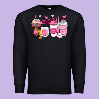 Volleyball Coffee Cups Premium Sweatshirt Designed By Zillion Design Studio