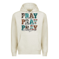 Oatmeal Heather pray on it pray over it pray through it Premium Hoodie - Artiststas