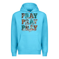 Ocean Blue pray on it pray over it pray through it Premium Hoodie - Artiststas
