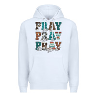 White pray on it pray over it pray through it Premium Hoodie - Artiststas