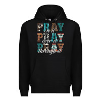 Black pray on it pray over it pray through it Premium Hoodie - Artiststas