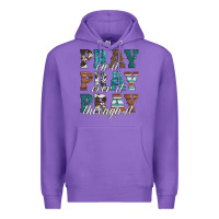 Purple pray on it pray over it pray through it Premium Hoodie - Artiststas
