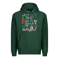 Sports Green pray on it pray over it pray through it Premium Hoodie - Artiststas
