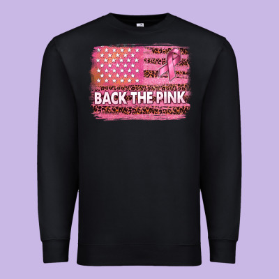 Back The Pink American Flag Premium Sweatshirt Designed By Texasbilliewilder