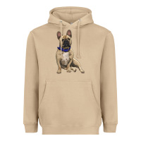 Mushroom french bulldog with royal blue Heavyweight Hoodie - RanaPortraitStore