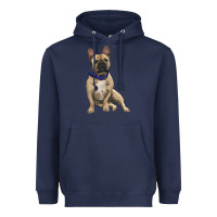 French Bulldog With Royal Blue Heavyweight Hoodie | Teevron