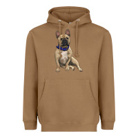 Toasted Coconut french bulldog with royal blue Heavyweight Hoodie - RanaPortraitStore