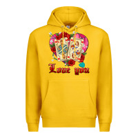 Lemon love you playing cards roses and pearls Premium Hoodie - AdoDesignShop