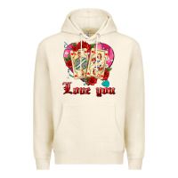 Tofu love you playing cards roses and pearls Premium Hoodie - AdoDesignShop