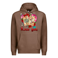 Chestnut love you playing cards roses and pearls Premium Hoodie - AdoDesignShop